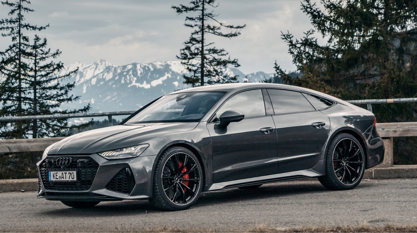 abt-about-who-reference Grey ABT enhanced Audi RS7 photographed on an alpine road