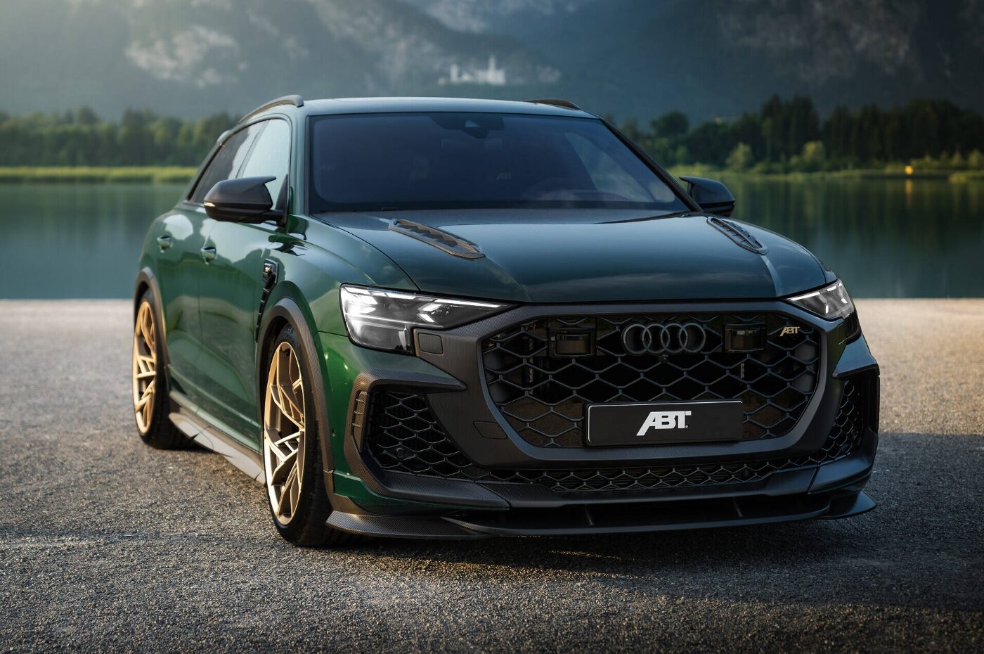 abt-partnership-green-audi-reference Green ABT Sportsline Audi photographed beside a lake